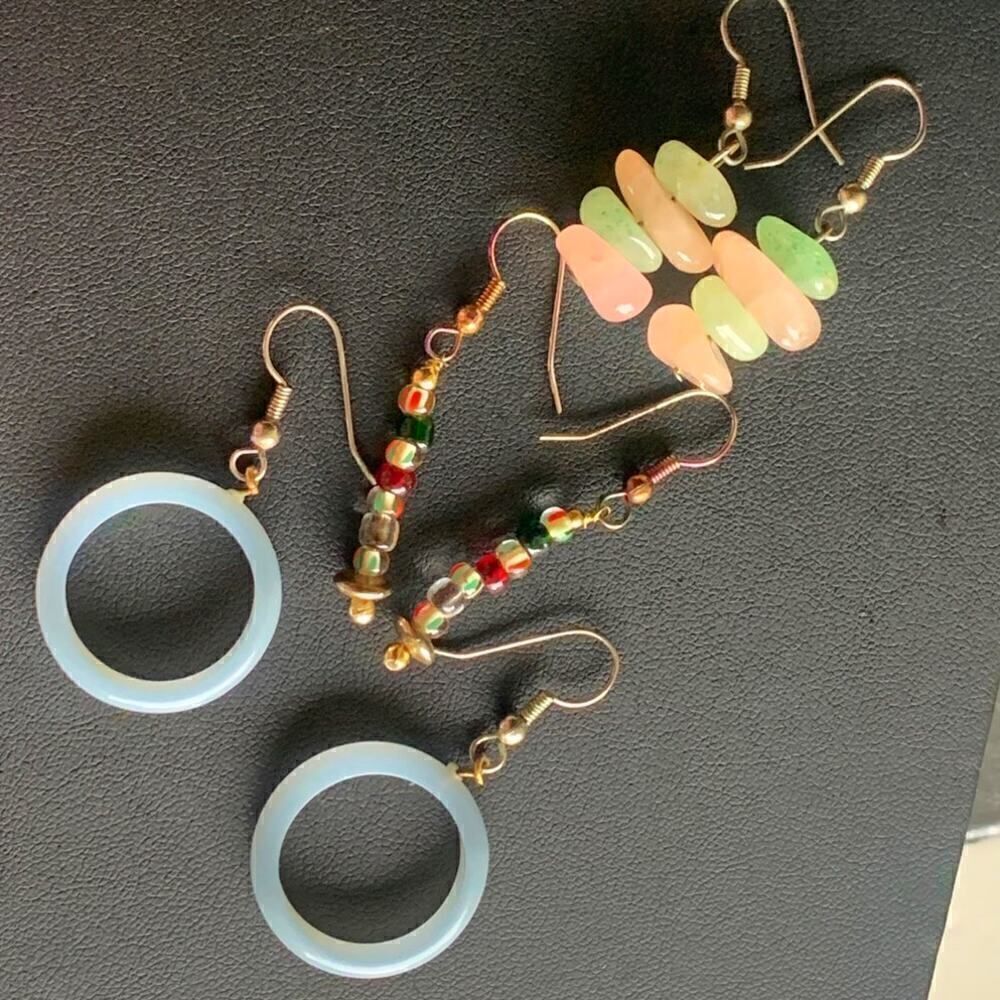 Vintage Assorted CUTE Earrings, 3 PAIRS, Unmarked